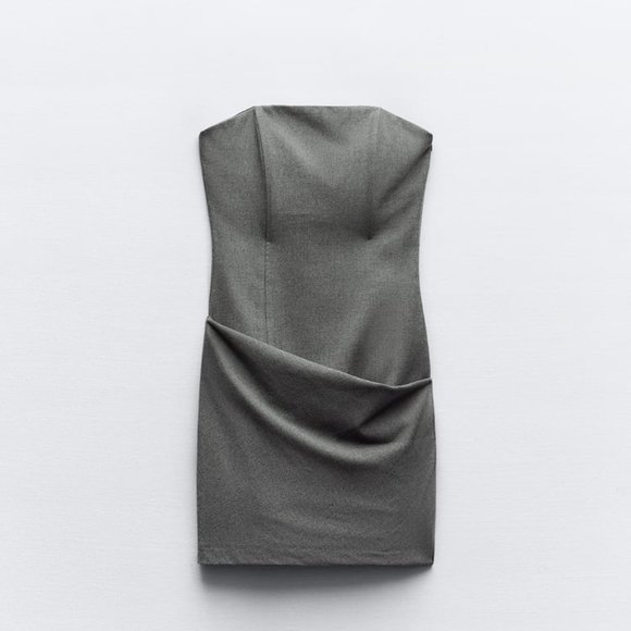 NWT GRAY STRAPLESS DRESS - Picture 5 of 9